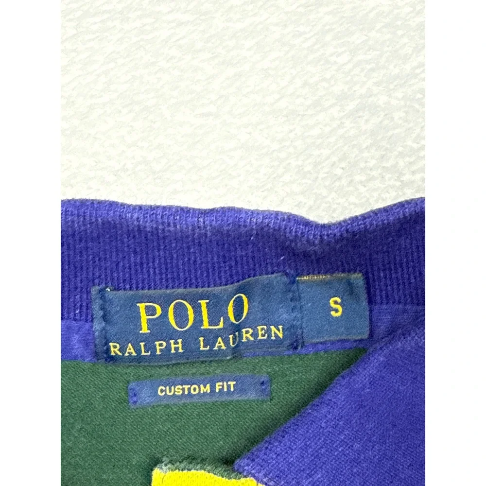 Polo Ralph Lauren Polo Shirt Mens S Multi Color Stripe Custom Fit Crest Logo